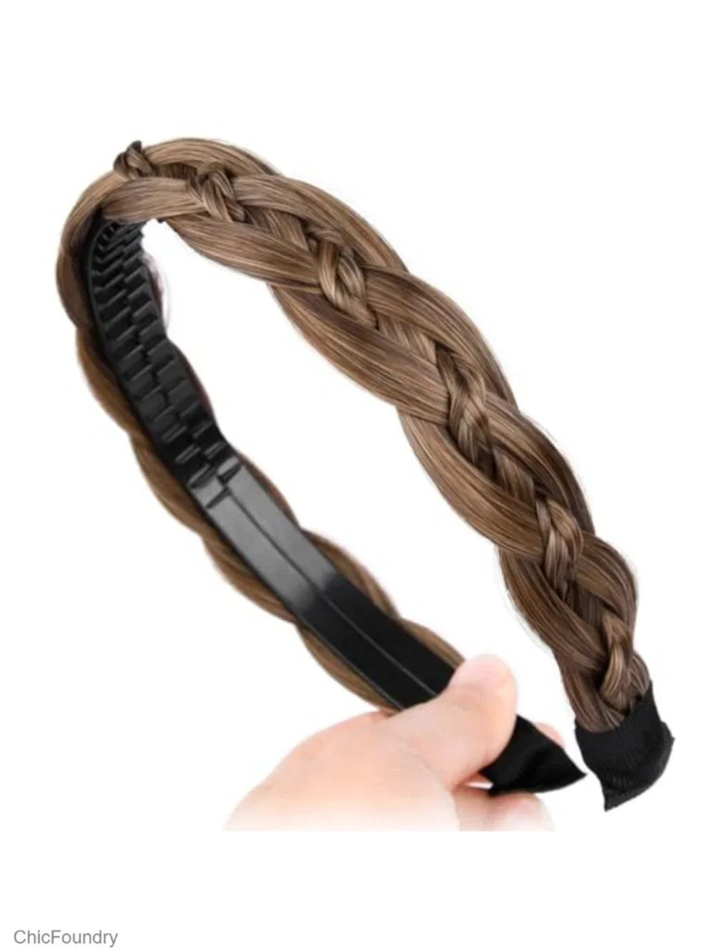 Thin Braided Headband with Teeth Synthetic Hair Plaited Head Bands for Women